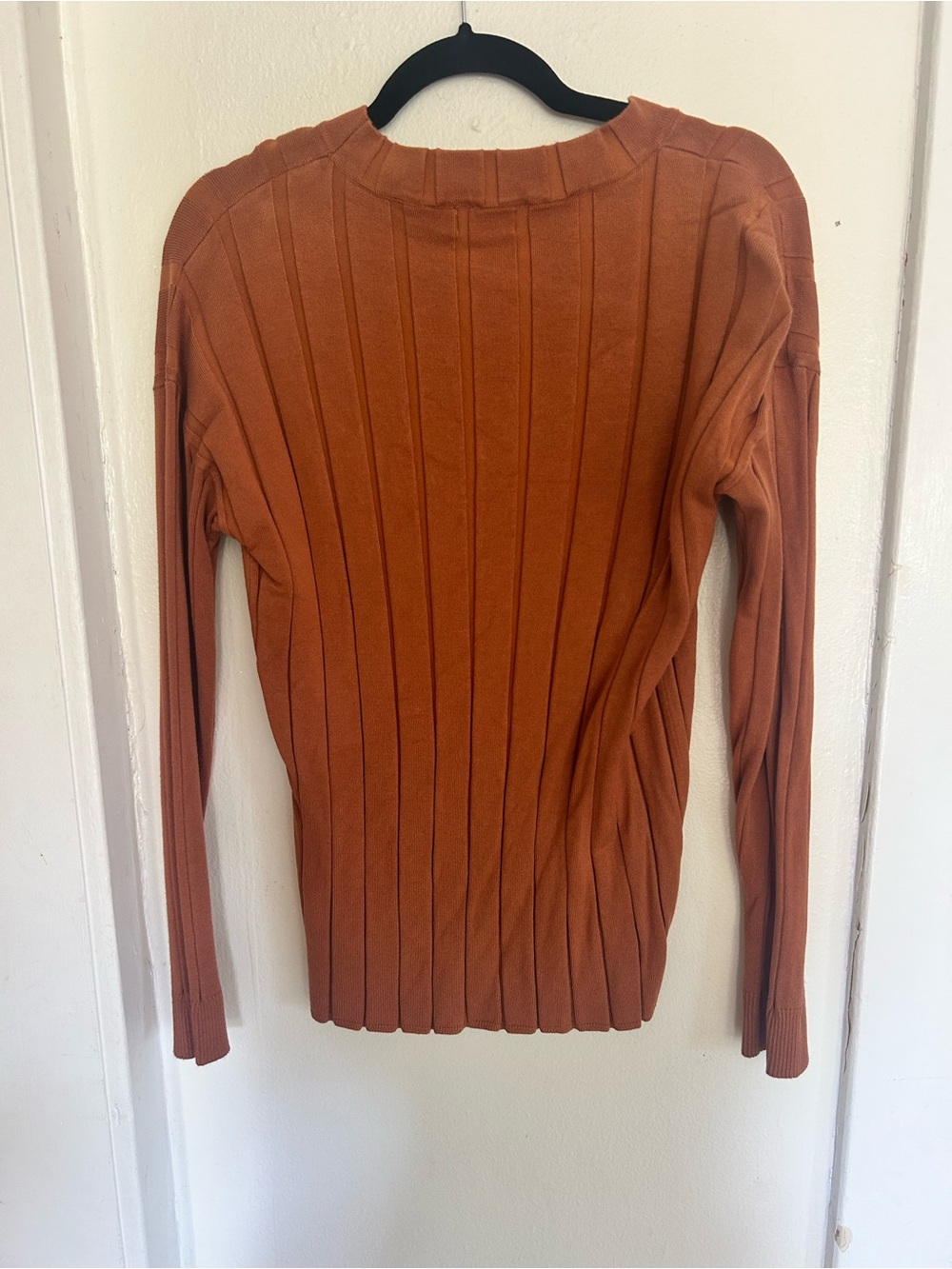 Roolee Rust Ribbed Lightweight Sweater - Picture 2 of 3